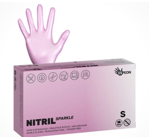 Nitrilov� rukavice NITRIL SPARKLE 100 ks, perle�ovo ru�ov�