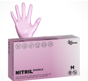 Nitrilov� rukavice NITRIL SPARKLE 100 ks, perle�ovo ru�ov�