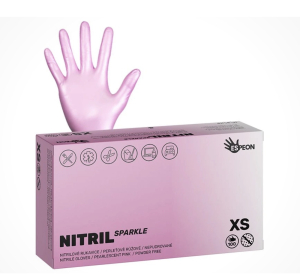 Nitrilov rukavice NITRIL SPARKLE 100 ks, perleovo ruov
